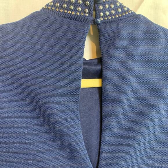 Va Va Voom Navy Blue Studded Dress Size Small Formal Party Cocktail Dress - Picture 5 of 10